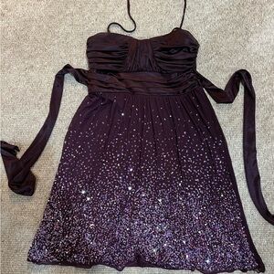 City Triangles Purple Sparkle Dress with Ties